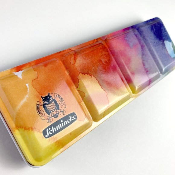 Schmincke Empty Metal Watercolour Box - Rainbow Watercolor Print - Picture 2 of 8